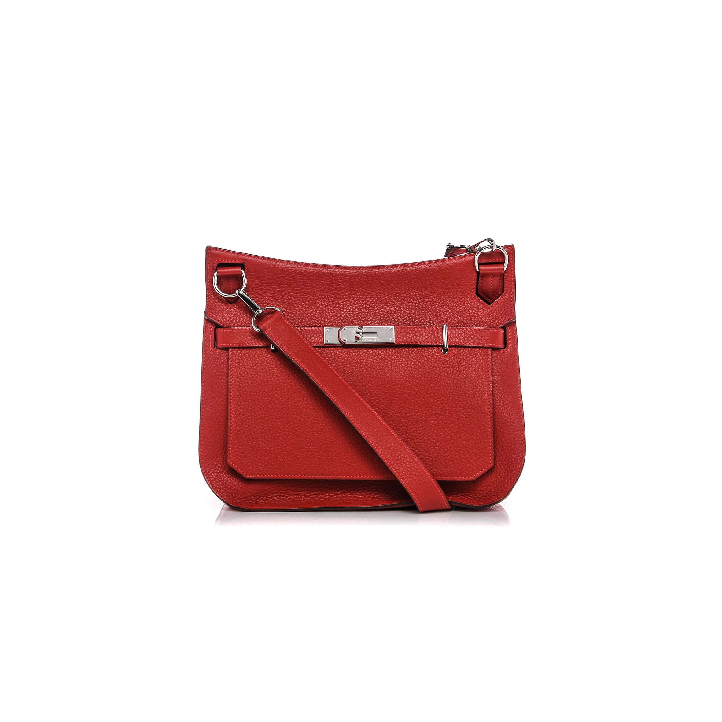 H**mes taurillon clemence jypsiere 28 rouge casaque (28*22*12cm)